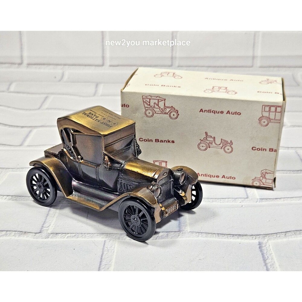 1974 Banthrico's Antique Car Bank-1915 Chevrolet, Vintage Die Cast Metal FNB